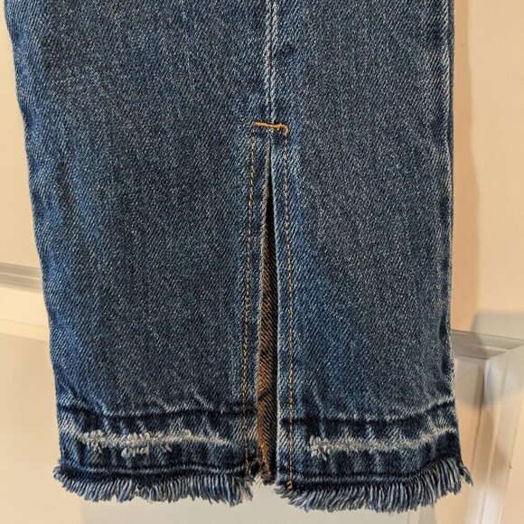 Kancan Medora 90's Straight leg Jeans Women 7/27 Hi-Rise Denim Raw Slit Leg Hem - Picture 10 of 16